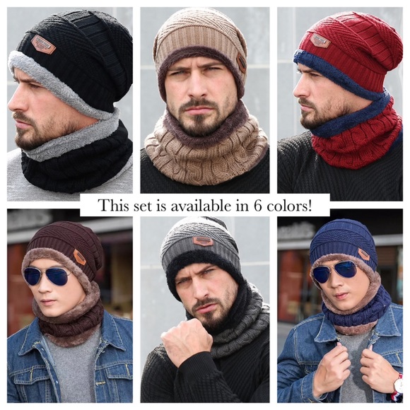 Cable Knit Beanie and Ring Scarf With Fleece - Picture 14 of 14